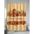 thumbnail image 5 of Fall Happy Thanksgiving Shower Curtain, Autumn Pumpkin Maple Leaf Bathroom Decor Curtains Set with Hooks, Waterproof Fabric Home Accessories， 72X 96 Inch Extra Long, 5 of 6