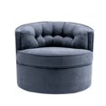 thumbnail image 4 of Wulawindy 33” Wide Swivel Barrel Chair Comfy Tufted Back Accent Round Barrel Chair Leisure Chair for Living Room, Bedroom, Hotel, 4 of 7