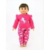 Hot Pink Unicorn Pajamas For 18 Inch Dolls