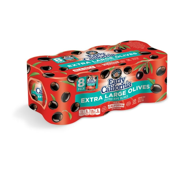 Early California Extra-Large Pitted Olives, 6 oz., 8 pk.