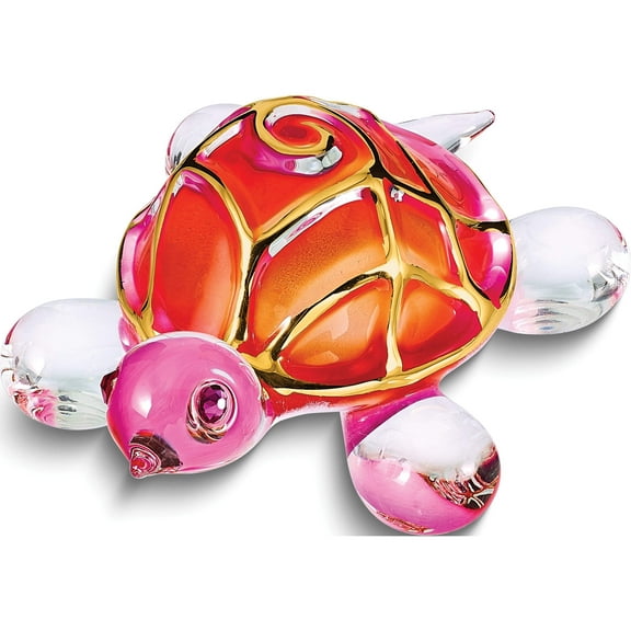 Fashion Sunrise Turtle Glass Figurine (3 X 2.25) Made In China gm6721