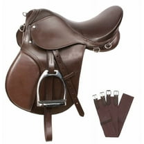 All Purpose Premium Leather English Riding Horse Saddle TACK GET Matching Leather Stirrup & Iron Stirrups Size 12" to 18" INCHES SEAT Available