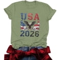 thumbnail image 4 of Women's 2026 USA Soccer Graphic Tee Vintage Eagle Flag Print Round Neck Short Sleeve Top for US Canada Mexico Tournament Fan, 4 of 5