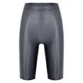 thumbnail image 5 of Haitryli Women Shiny Sport Yoga Shorts Pants Short Legging Biker Shorts High Waist Workout Booty Dark Grey M, 5 of 7