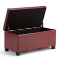thumbnail image 2 of Atlin Designs Faux Leather Storage Bench in Radicchio Red, 2 of 6