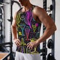 thumbnail image 5 of Gukieu Neon Bar Drinks Print Men's Quick Dry Fitness Vest, Round Neck Sleeveless Fitness Bodybuilding Top-X-Large, 5 of 7