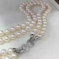 thumbnail image 2 of K-KED 20 inch Double strands AAA++ 7-8mm natural Akoya white pearl necklace 925S, 2 of 3