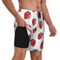 thumbnail image 2 of Balery Hand Drawn Strawberry Mens Swim Trunks Swim Shorts for Men Quick Dry Inseam Beach Shorts with Compression Liner Pocket-XX-Large, 2 of 8