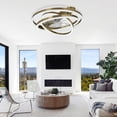 thumbnail image 4 of 24" Bronze Modern Reversible Ceiling Fan with Dimmable LED Light, 6-Speed DIY Shape Shade with Remote and APP Control, 4 of 11