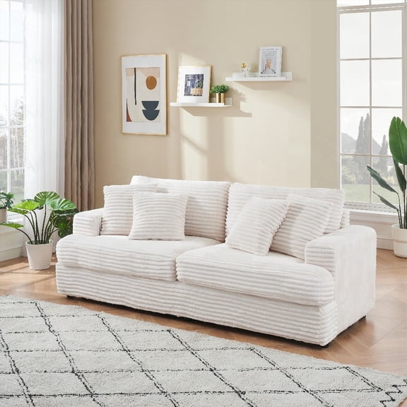 Modern Corduroy 3-Seater Sofa 88.58" Spacious & Comfortable