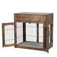 thumbnail image 1 of 3-Side Access Dog Crate with Plush Cushion | Large Wooden Kennel Features Dual Drawers & Multi-Door Design, 1 of 51