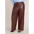 thumbnail image 2 of ELOQUII Women's Plus Size Textured Faux Leather Wide Leg Pant, 2 of 4