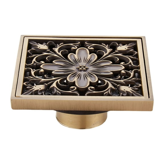 Elegant Sturdy Brass Bathroom Floor Drain with Double Layer Removable Filter and Automatic Seal Designs Efficient Water