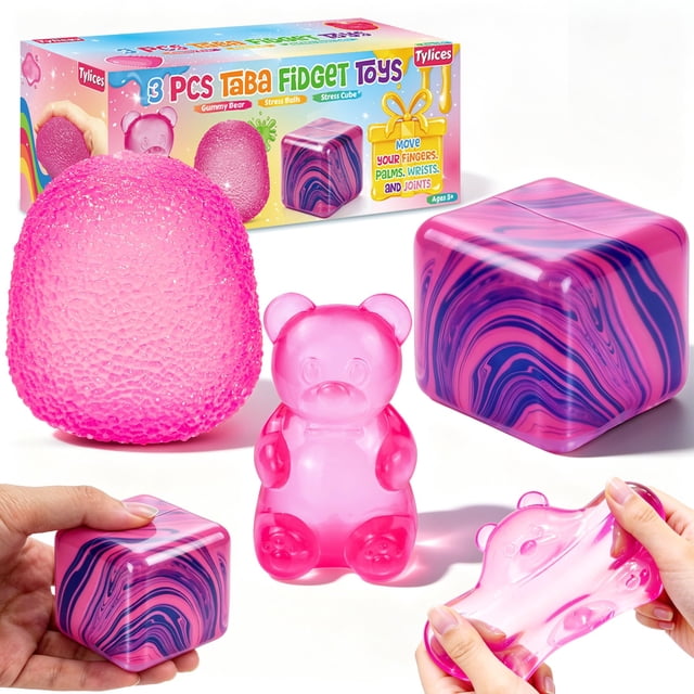 Tylices 3 piezas de squishies Taba antiestrés, juguetes antiestrés y fidget