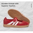 thumbnail image 3 of LUCKY STEP Retro Fashion Hook and Loop Sneakers Classic Slip on Casual Shoes,Red&White,Womens, 3 of 10