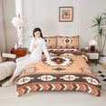 thumbnail image 4 of Manfei Rustic Western Aztec Full Size Comforter Sets,Vintage Geometric Pattern Bedding Comforter Set,Brown White Bedding Sets For Men Women,Breathable Home Decor Reversible,3-Piece, 4 of 8