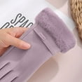 thumbnail image 4 of Luxalzxs Womens Winter Warm Touchscreen Gloves Windproof Thermal Soft Fleece Lined Elastic Cuff Texting Gloves, 4 of 5
