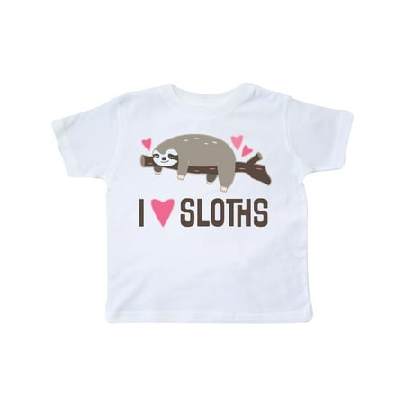 

Inktastic I Love Sloths Gift Toddler Toddler Girl T-Shirt