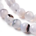 thumbnail image 3 of Natural Dendritic Agate Beads Strands Dyed Round WhiteSmoke 8mm Hole: 1.4mm about 48pcs/strand 15 inch, 3 of 3