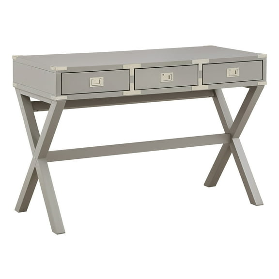 Wellington 46" Engineered Wood Desk with Power in Gray Finish