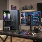 STGAubron Gaming Desktop PC, Xeon E5, 16G DDR4, 512G SSD, RX 550 4G, RGB FAN*4, WIFI, BT 5.0, W11H64