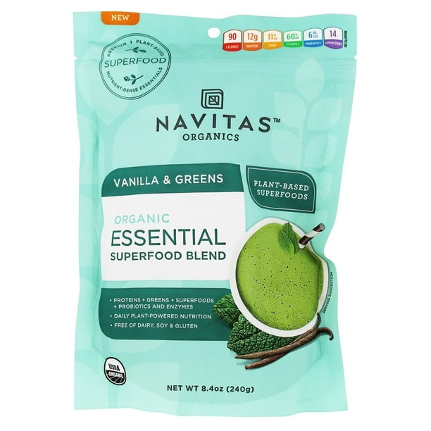 Navitas Organics Organic Essential Superfood Blend Powder Vanilla & Greens 8.4 oz. Walmart