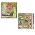 thumbnail image 1 of Beautiful Inspirational "Life Takes Bravery" & "I Think Everybody Should Be Told They Are Beautiful" Floral Set; Two 12x12in Unframed Print. Pink/Green, 1 of 1