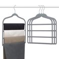 thumbnail image 1 of Flocked Pants Hanger (Black 5pcs), 1 of 14
