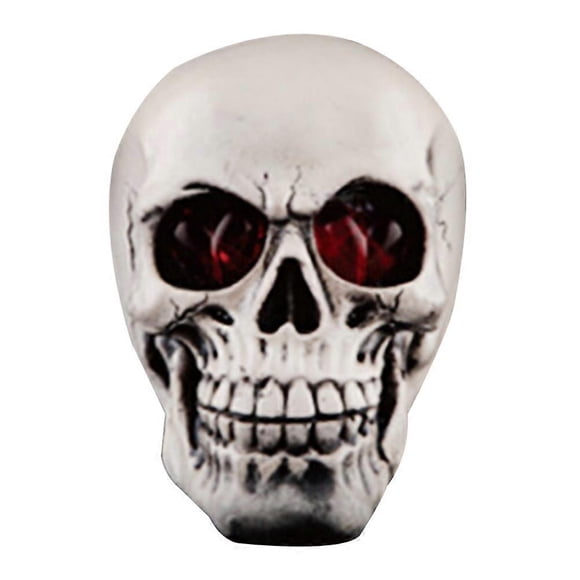 Skull Shape Halloween Prop Decoration For Collectors Featuring LED Lights In Shiny Silver 1Set