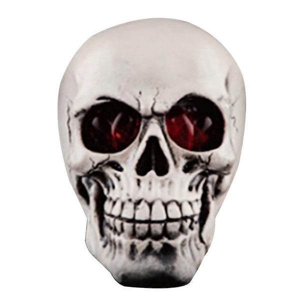 Skull Shape Halloween Prop Decoration For Collectors Featuring LED Lights In Shiny Silver 1Set
