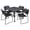Grey / Black, variant on Romig Trek 30 in. Square Mobile Adjustable Classroom Table- Cherry & 4 Zeng Stack Chairs- Black & Grey Base