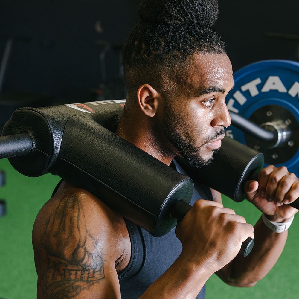 Titan Fitness USA Made TITAN Series Safety Squat Bar, Shoulder and Arm Pads