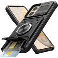 thumbnail image 1 of wonima11 Vofolen for Motorola Moto G Stylus 5G 2024 Case with Card Holder [Store 2 Cards] + 360° Magnetic Rotated Ring Kickstand Dual Layer Heavy Duty Protective Wallet Phone Case for Women Men, Black, 1 of 1