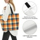 thumbnail image 3 of Disketp Warm Orange Plaid Bolsa Tote Estampada para Mujer, Bolso de Hombro y de Mano para Compras y Viajes, 3 of 8