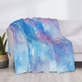 thumbnail image 6 of YFYANG Lightweight Warm Flannel Blanket, Abstract Blue Watercolor Art Throw Blanket for Bed, Sofa, Travel, Camping, 80"x60", 6 of 7