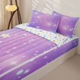 thumbnail image 3 of Manfei Glowing Stars Zipper Full Size Comforter Sets with Fitted Sheet and 2 Pillowcases,Dreamy Purple Gradient Zipper Bedding Set,Colorful Stars Reversible,4pcs, 3 of 8