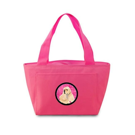 Pink Cocker Spaniel Zippered Insulated School Washable And Stylish Lunch Bag Cooler