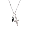 thumbnail image 2 of Delight Jewelry Little Black Dress Be Strong and Courageous Engraved Cross Zoey Necklace, 28", 2 of 4