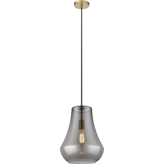 491-1P-BB-G573-12-LED-Innovations Lighting-Fairfield - 1 Light Mini Pendant In Industrial Style-16 Inches Tall and 11.75 Inches Wide Brushed Brass