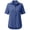 Blue, variant on Women's Shoulder Cut Front Short Back 3/4 Length Sleeve Button down Shirts Cotton Linen Top Casual Loose Blouses Black 5Xl