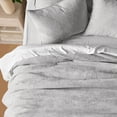 thumbnail image 4 of EVERGRACE Velvet Quilt Set Queen Size, Luxurious Soft Quilted Bedding Sets, Lightweight Velvet Comforter for All Season, Striped Channel Bedspread Coverlet with 2 Shams, Frost Gray, 4 of 8