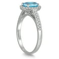 thumbnail image 2 of SZUL Women's Blue Topaz and Diamond Halo Ring in 10K White Gold, 2 of 3