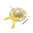 thumbnail image 4 of Porch Big White Summer Grass Hat Flower Small Hat Pet, 4 of 4
