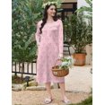 thumbnail image 4 of Ekouaer Long Sleeve Nightgowns for Women Long Sleepshirts Button Night Gowns Full Length Sleepwear with Pockets Flower Clusters, 4 of 6