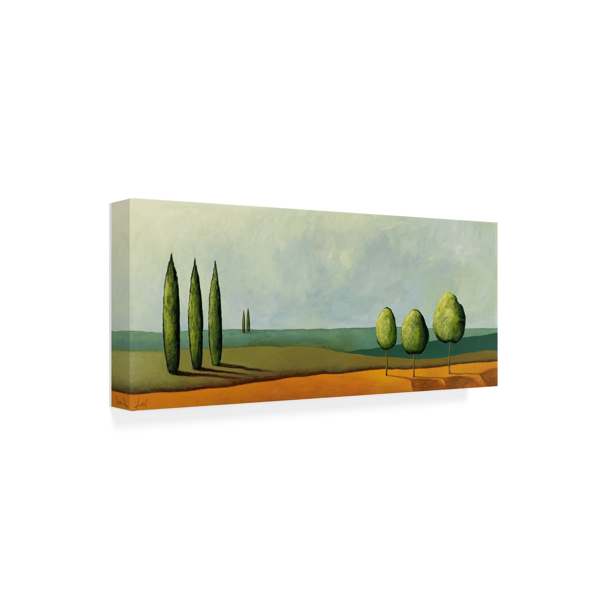 Trademark Fine Art 'Green Tuscan Paint Landscape 3' Canvas Art by Pablo Esteban