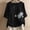 Black#4, variant on Womens Shirts Plus Size,Dressy Blouses for Women,2025 Women's Casual Fashion Crew-neck Button-printed Short-sleeved Top Gray XL