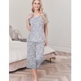 thumbnail image 2 of Ekouaer Womens Pajama Sets Soft Cotton Pj Short Sleeve Top with Capri Pants Sleepwear 2 Piece Print Loungewear, 2 of 5