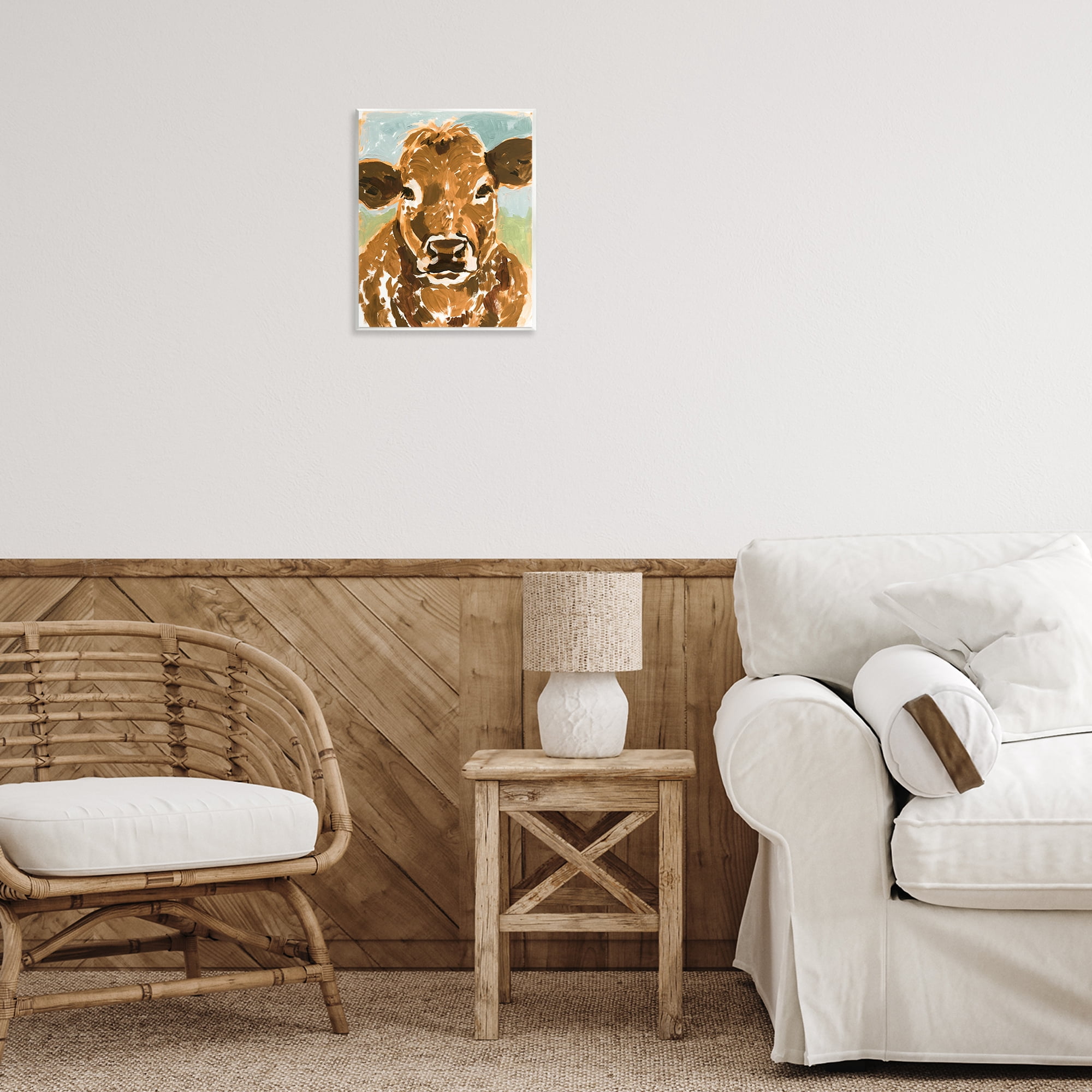 Stupell Industries Spotted Cattle Calf Animals & Insects Painting Unframed Art Print Wall Art, 11 x 14