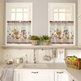 thumbnail image 4 of Western Boho Kitchen Curtains Valances and Tier Set, 3 Pieces Rod Pocket Tiers Curtain Vintage Rural Plants Flowers Leaf Small Window Valance Sets Treatment Drapes Wood Grian, 4 of 6