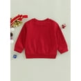 thumbnail image 4 of Bagilaanoe Toddler Baby Girl Boy Christmas Sweatshirt Long Sleeve Letters Santa Claus Print Pullover 1T 2T 3T 4T 5T 6T Kids Fall Loose Tee Tops, 4 of 8